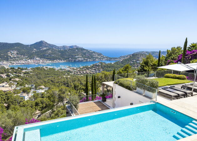 Infinity pool with sea views over Port d'Andratx, Mallorca